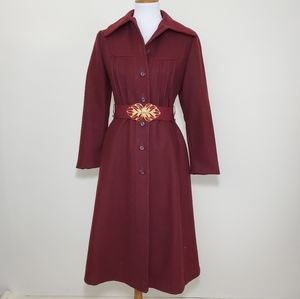 Vintage Maroon Wool Coat